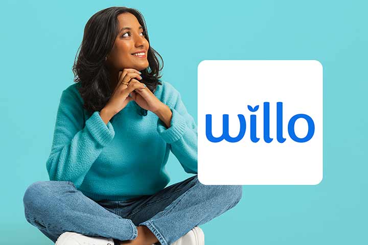 person sitting and Willo logo