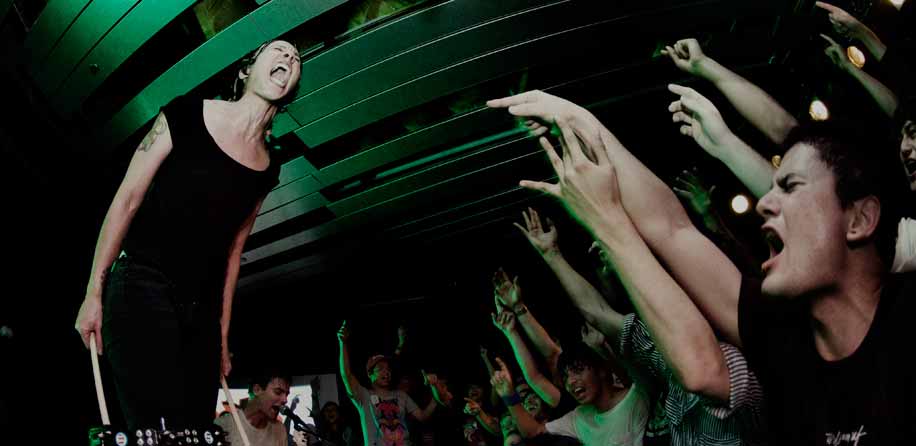 performer on stage at the loft