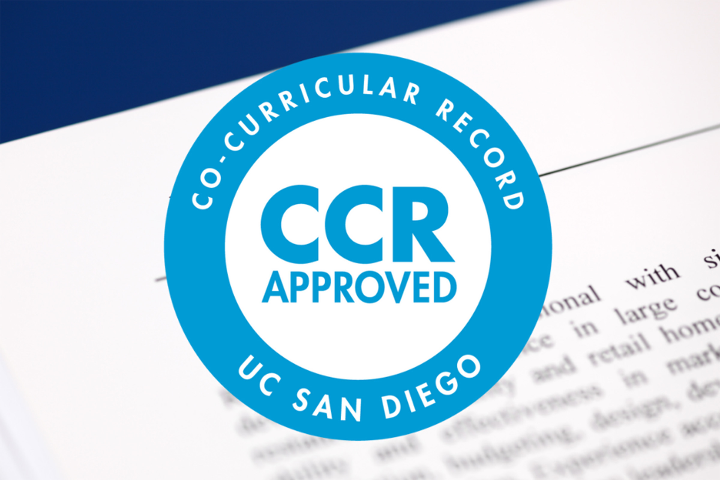 Seal that reads "CCR Approved" with papers underneath