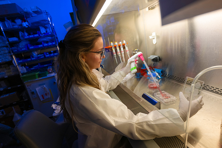 woman in lab