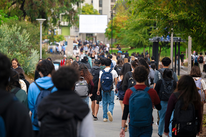 students on campus